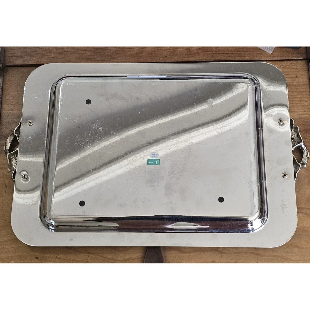 Vintage Towle Silversmiths Grape Vine Serving Tray Silver Tone 20